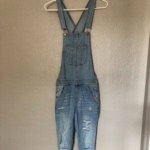 American Eagle Distressed Denim Overalls